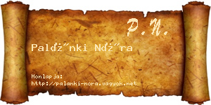 Palánki Nóra névjegykártya